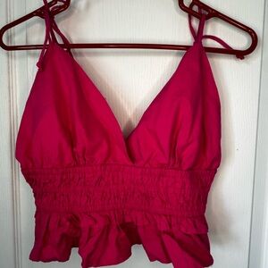 Vibrant Pink Ruffle Camisole Top